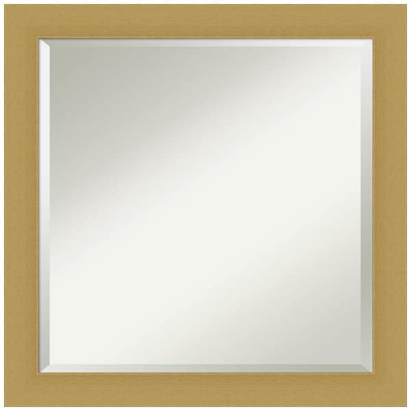 Amanti Art Grace 23.5 in. x 23.5 in. Modern Square Framed Brushed Gold Bathroom Vanity Mirror