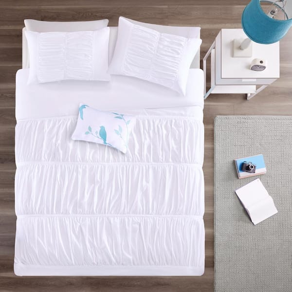 Mi Zone Tatiana 3-Piece White Twin Duvet Cover Set