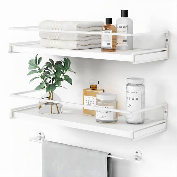 Unbranded 6 in. W x 16 in. D x 3 in. Solid Wood Floating Decorative Wall Shelf Set of 2