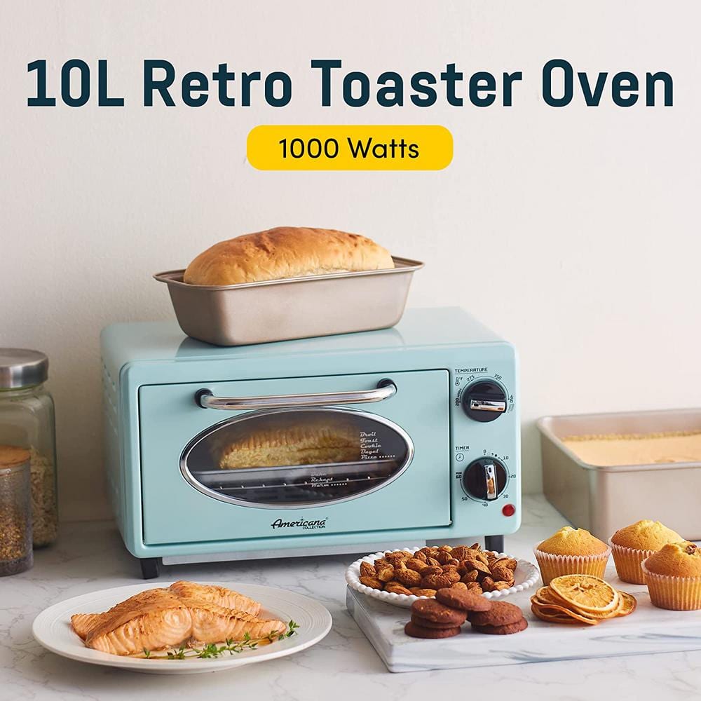 Mint Retro 2-Slice Toaster Oven with Automatic Shutoff