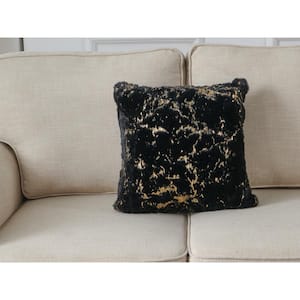 Agnes Luxury Chinchilla Faux Fur Gilded Pillow (20 in. x 20 in.)