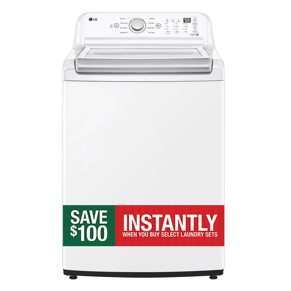 LG 4.8 cu. ft. Top Load Washer in White with 4-way Agitator, NeverRust Drum and TurboDrum Technology