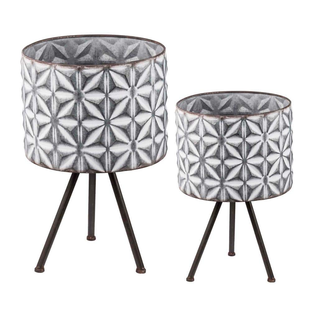 19 in. Gray Metal Iron Raised Planter Box (1-Pack) price history on PriceWatchPro