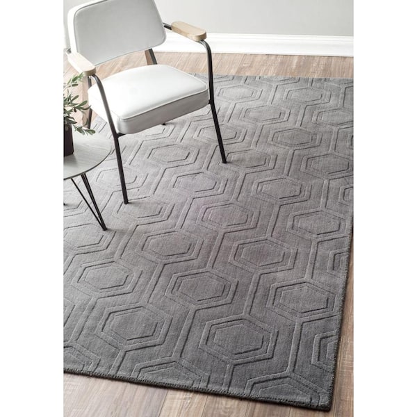 Ambrose Geometric Gray 9 ft. x 12 ft. Area Rug