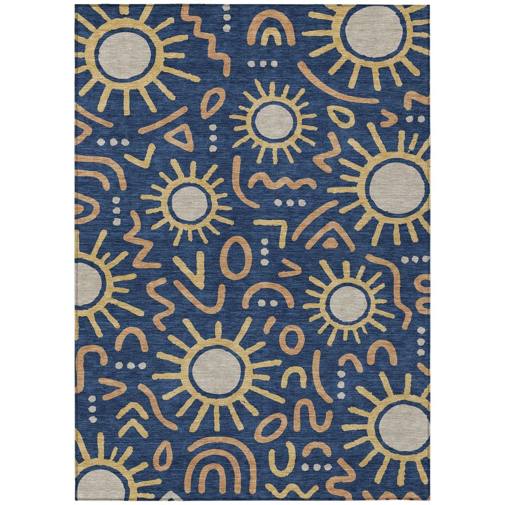 Chantille Machine Washable Indoor/Outdoor Abstract ACN2620 Navy 3 ft. x 4 ft. Area Rug price history on PriceWatchPro