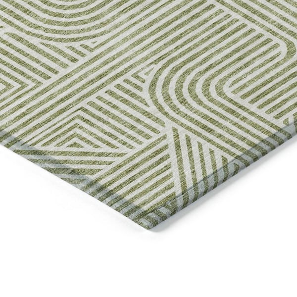 Chantille Machine Washable Indoor/Outdoor Abstract ACN917 Aloe 8 ft. x 10 ft. Area Rug