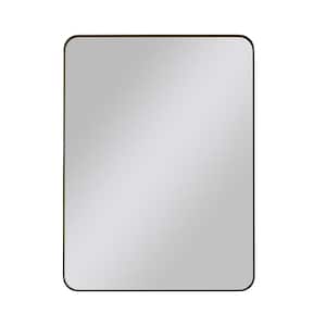 30 in. W x 40 in. H Modern Rectangle Framed Black Wall Mirror