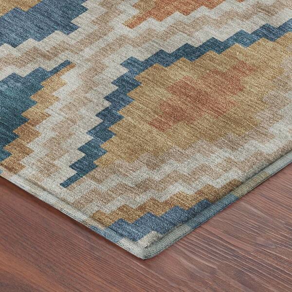 Mayfield Premium Machine Washable Abstract AMF2331 Beige 10 ft. x 14 ft. Area Rug