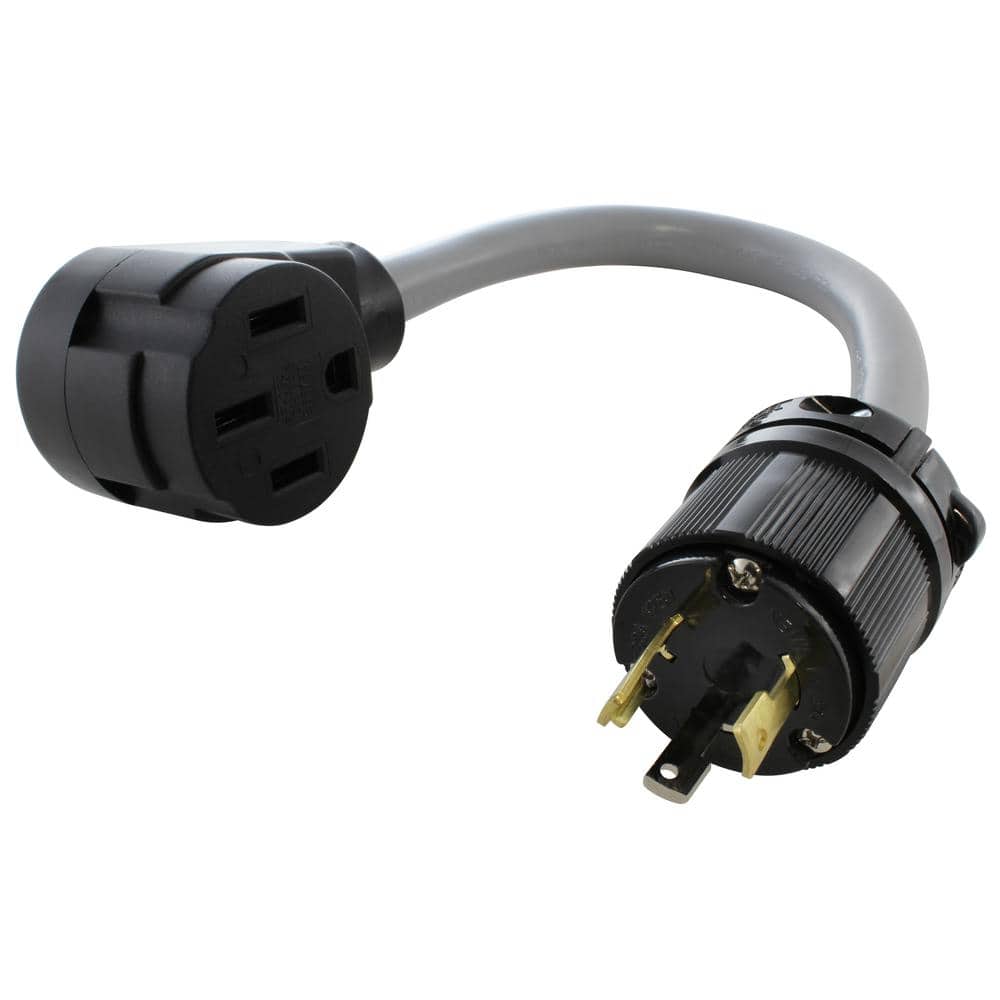 1.5 ft. EV Adapter 30 Amp 125-Volt L5-30P Plug to 50 Amp EV Adapter Cord fo