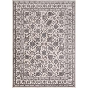Kashan Collection Kashan Ivory Rectangle Indoor 9 ft. 3 in. x 12 ft. 6 in. Area Rug