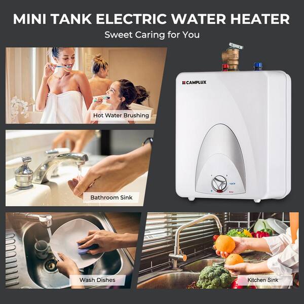 Camplux 2.5 Gal. Residential Point of Use Mini Tank Electric Water Heater Camplux 2.5 Gal. Residential Point of Use Mini Tank Electric Water Heater
