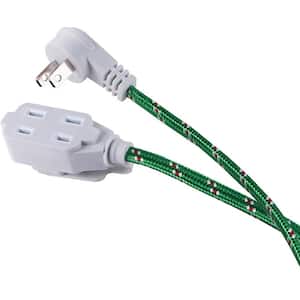 12 ft. 16/2 3-Outlet Braided Extension Cord, Green/White