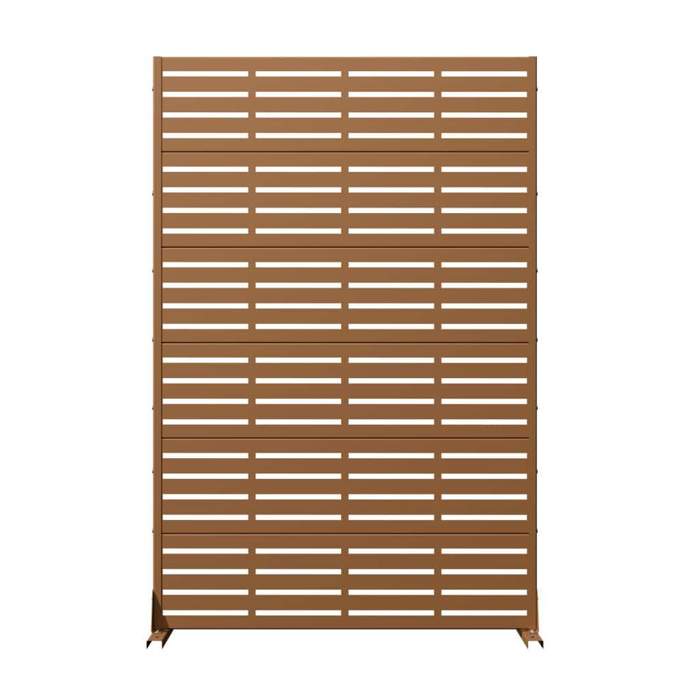 47 in. W x 72 in. H Brown Metal No Dig Freestanding Outdoor Privacy Screen Panel Decorative Privacy Fence (1-Pack) price history on PriceWatchPro