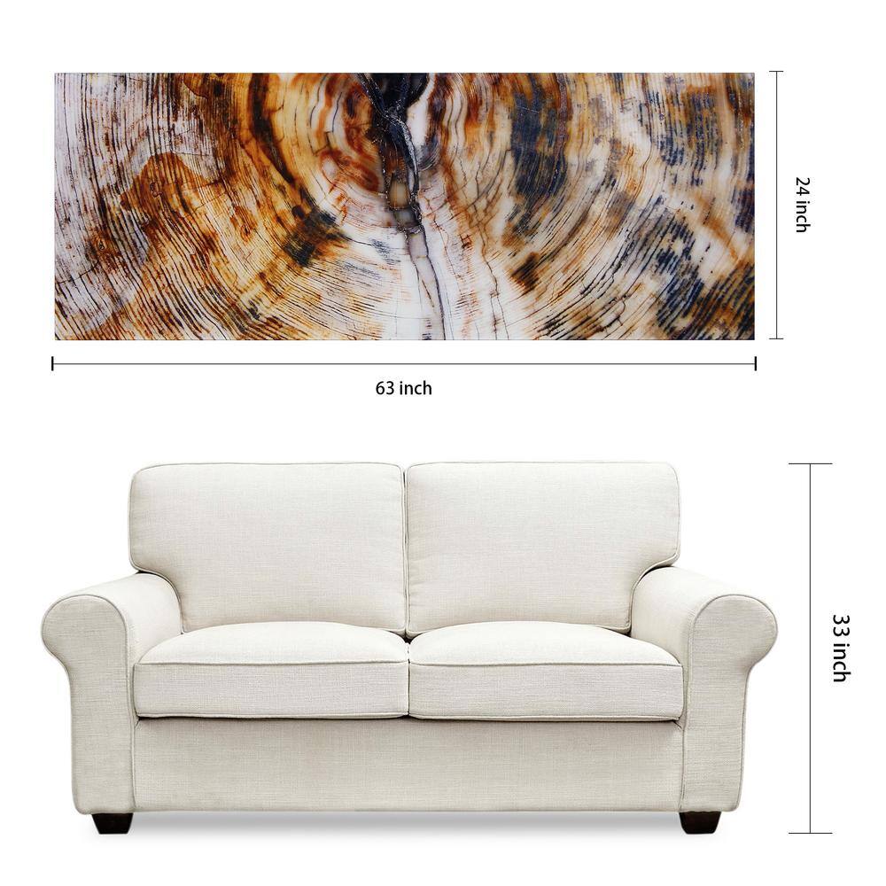 Impact B Large Brown and White Abstract Glass Wall Art