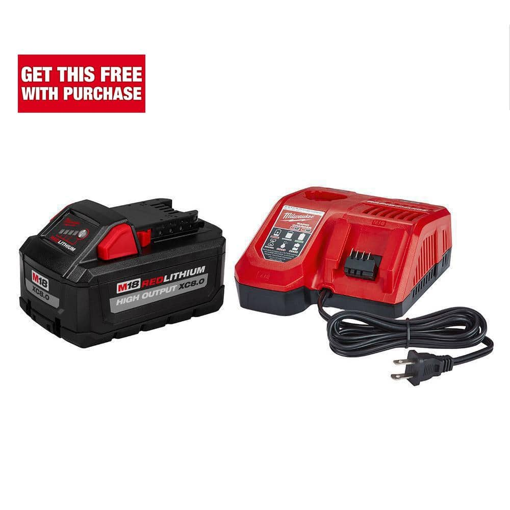 Milwaukee M18 18-Volt Lithium-Ion HIGH OUTPUT Starter Kit with XC 8.0Ah ...