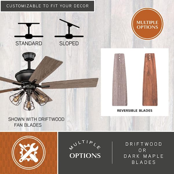 Vaxcel International F0042 52 in. Clybourn Ceiling Fan, Bronze Vaxcel International F0042 52 in. Clybourn Ceiling Fan, Bronze
