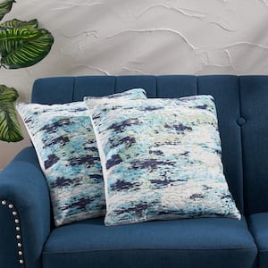 Beale Teal and Multicolor Print Polyester 18 in. x 18 in. Throw Pillow (Set of 2)