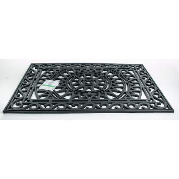 36 in. x 24 in. Black Rubber Outdoor Door Mat