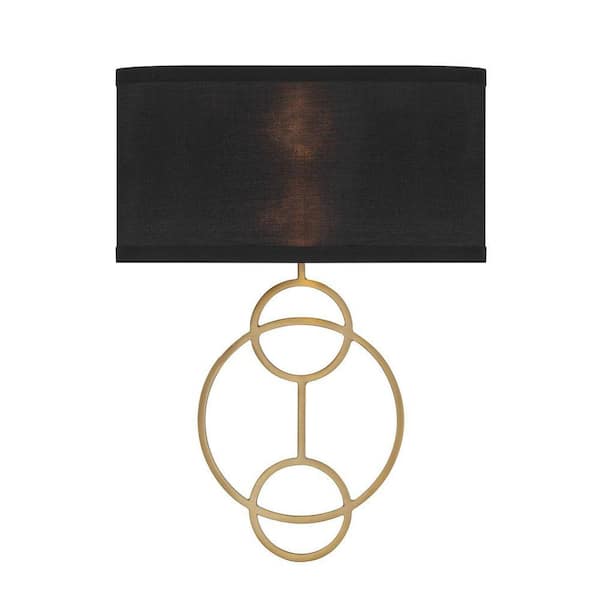 10 in. 2-Light Vibrant Gold Sconce