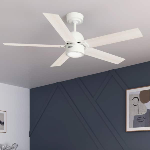 Erling 52 in. Indoor Fresh White Standard Ceiling Fan with Soft White Integrated LED and Remote Included