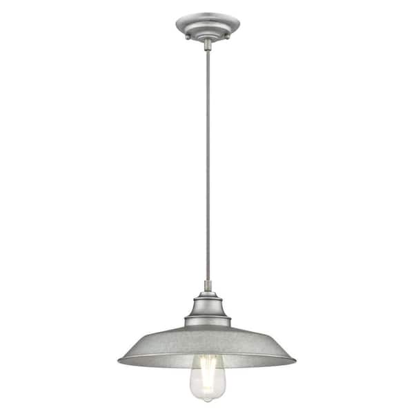 Iron Hill 1-Light Galvanized Steel Pendant