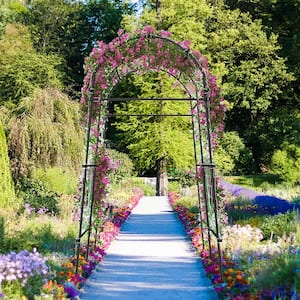 7.5 ft. Metal Garden Arch Trellis Outdoor Plant Support Archway for Climbing Vine Flower