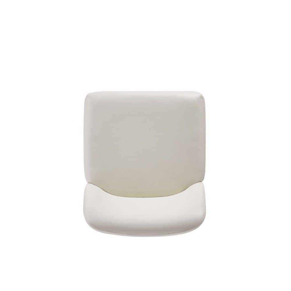 Serena Cream Faux Leather Dining Chair with Metal Base