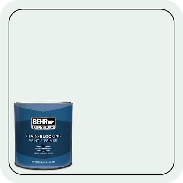 BEHR ULTRA 1 qt. #W-B-520 Glacial Tint Extra Durable Satin Enamel Interior Paint & Primer