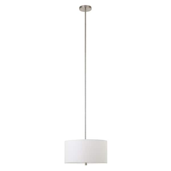 Meyer&Cross Ellis 1-Light Brushed Nickel Pendant with Fabric Shade