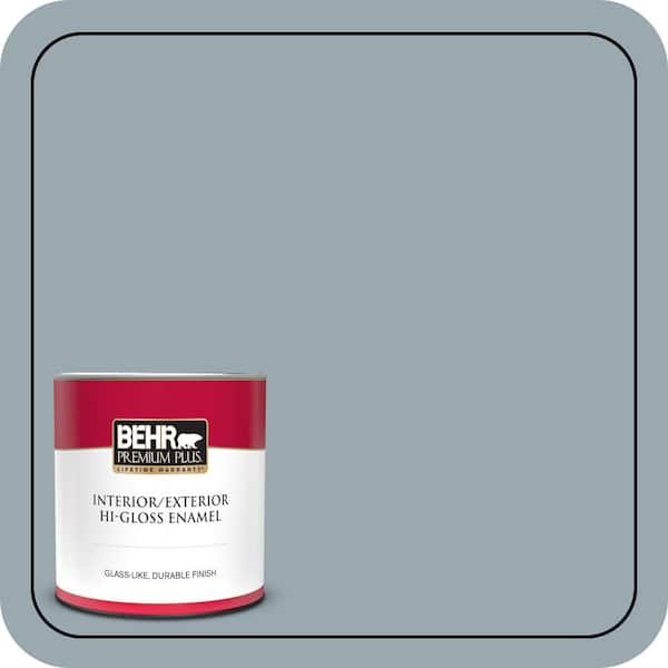 BEHR PREMIUM PLUS 1 qt. #N470-4 NorWester Hi-Gloss Enamel Interior/Exterior Paint & Primer