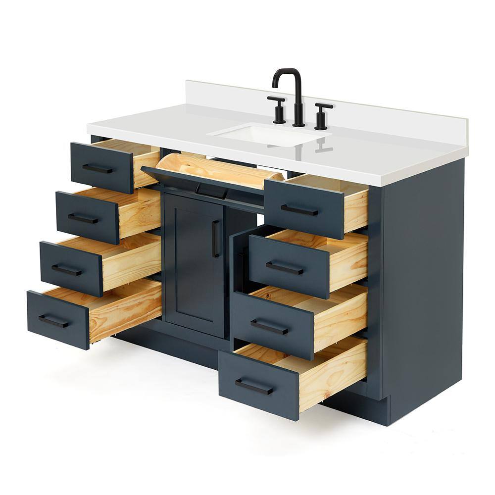 Midnight Blue 55" Freestanding Single Basin Vanity Set