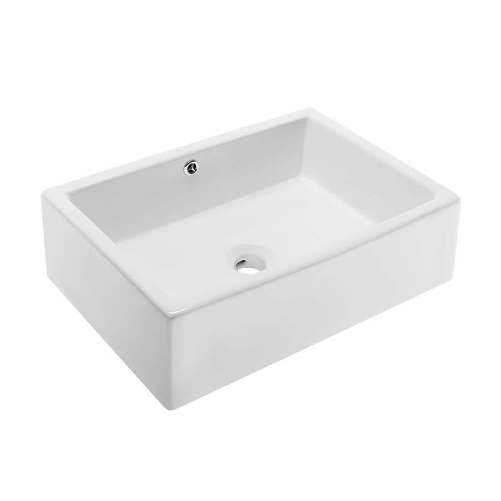 Voltaire 20" White Ceramic Above-Counter Vessel Sink