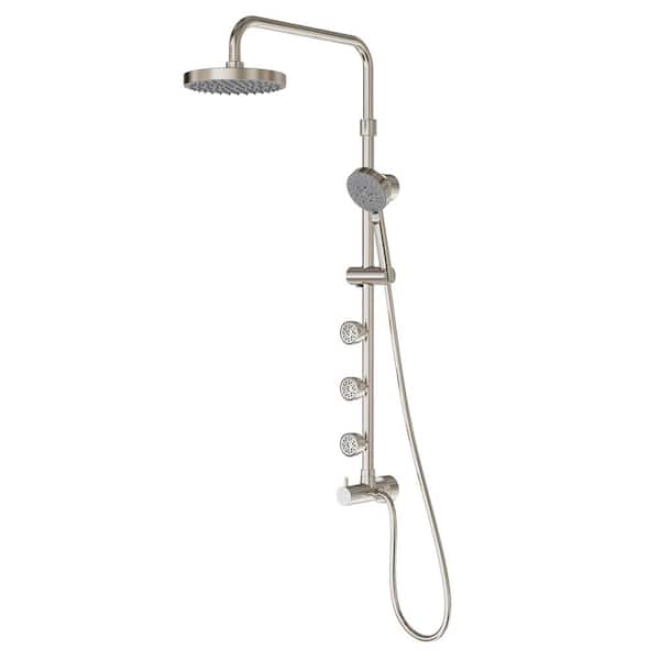 PULSE Showerspas Lanikai 2.0 GPM 3-Spray Hand Shower and Shower Head Combo Kit in Brushed Nickel