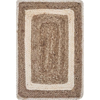 Bordered Bleach / Natural 19 in. x 13 in. Jute Placemat (Set of 4)
