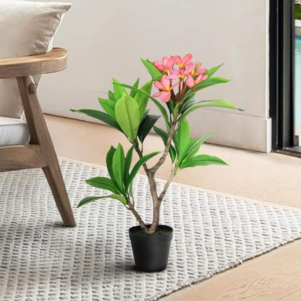 LIVING LUXURY 2 . 2 5 ft. Real Touch Tropical Artificial Plumeria Tree in  Pot 60561-FU - The Home Depot