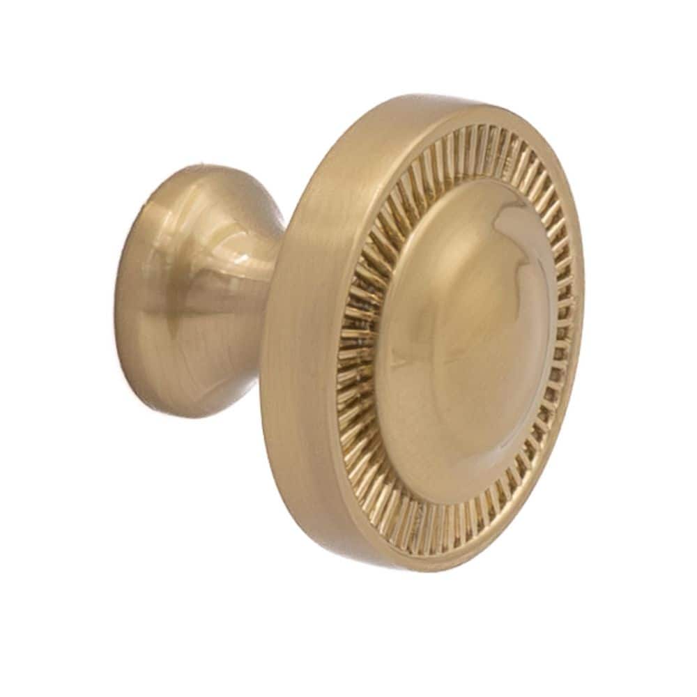 Minted 1-1/8 in. (29 mm) Traditional Satin Brass Round Cabinet Knob price history on PriceWatchPro