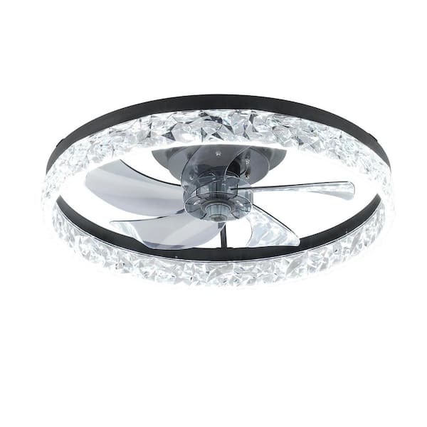 Tatahance 19.7 in. Indoor Black ABS 110-Volt Ceiling Fan with Dimmable Integrated LED and Remote Included
