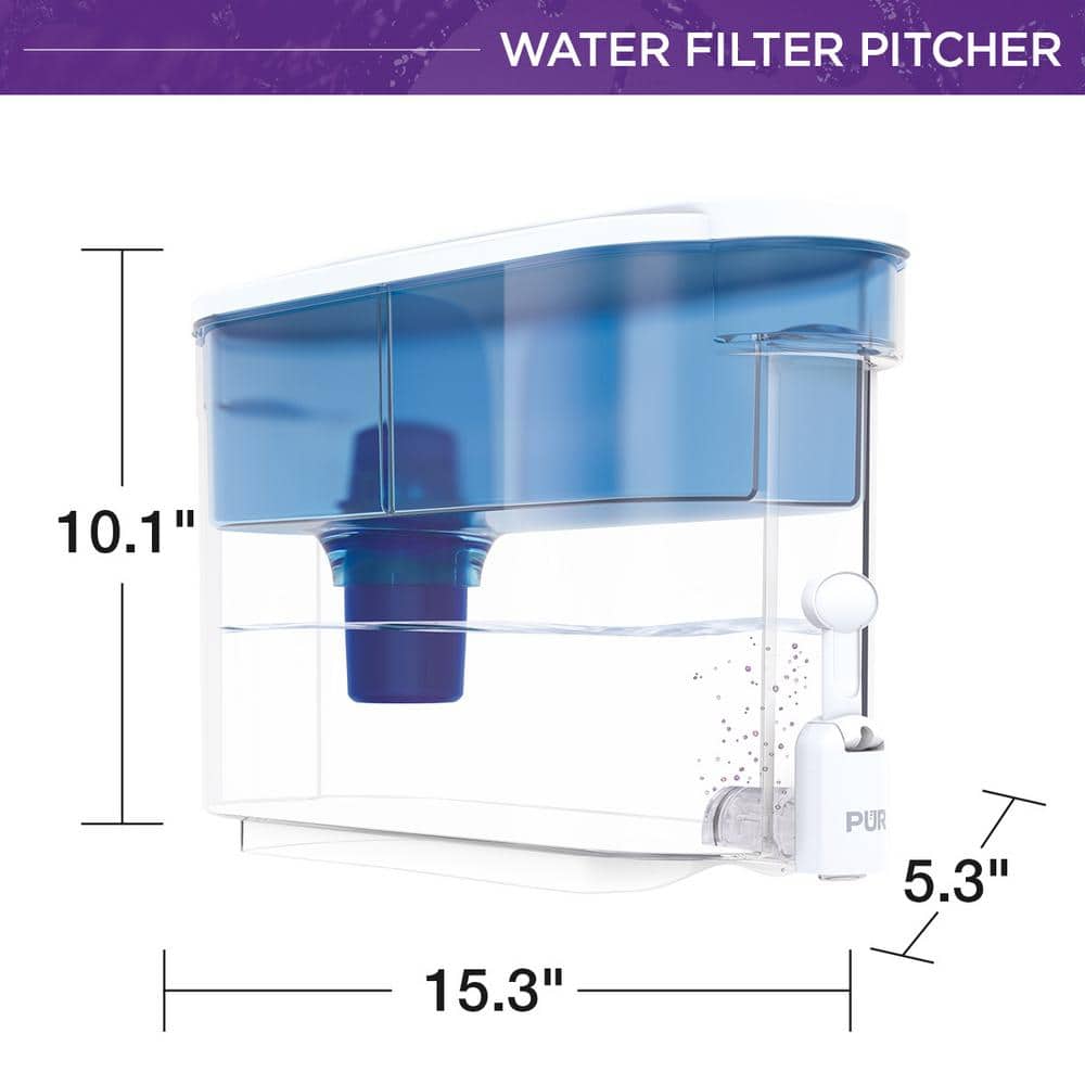 Large Blue and Clear Activated Carbon Water Filter Pitcher