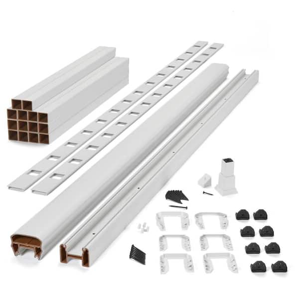 Transcend 6' x 36" Classic White Composite Horizontal Deck Rail Kit with Matching square composite balusters