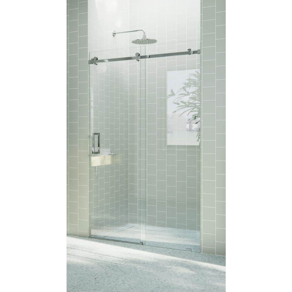 Astro 52" x 78" Frameless Glass Sliding Shower Door in Chrome