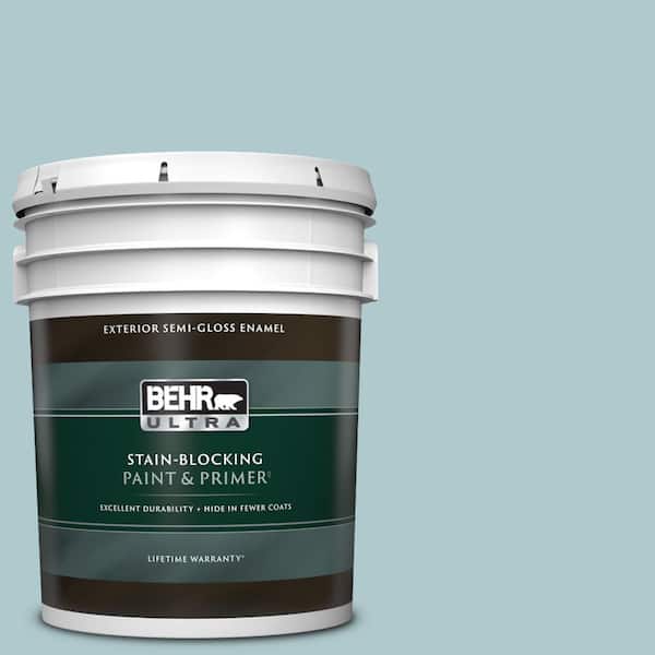 BEHR ULTRA 5 gal. Home Decorators Collection #HDC-SM14-8 Floating Blue Semi-Gloss Enamel Exterior Paint & Primer