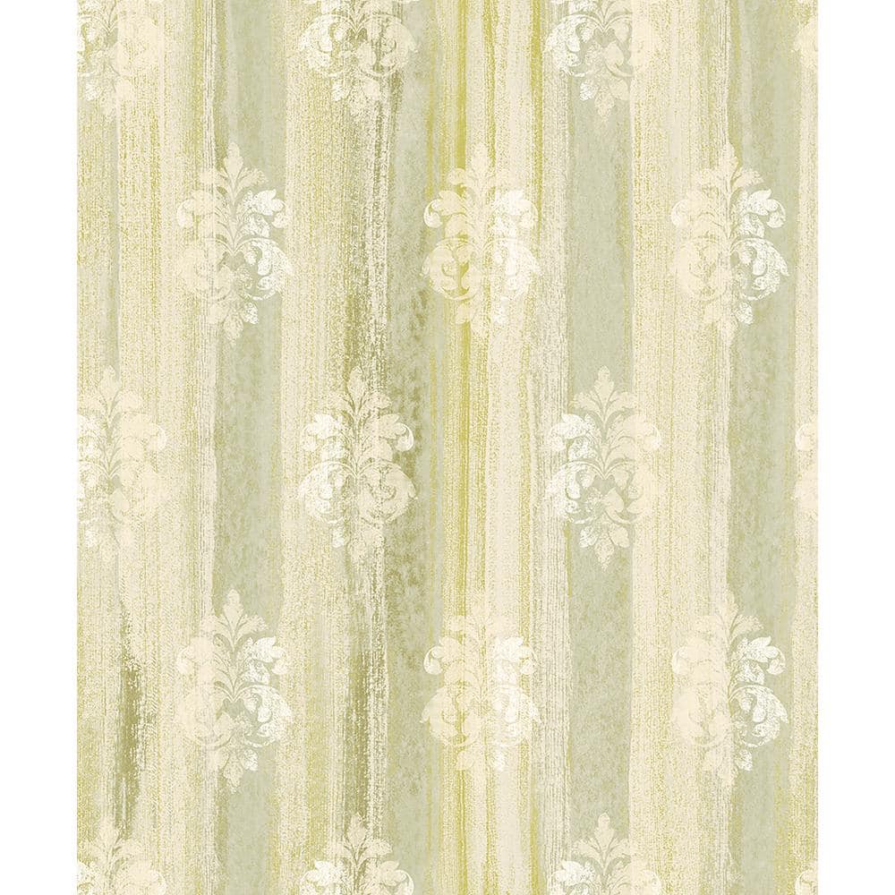 Alison Green Damask Motif Paper Strippable Roll (Covers 57.8 sq. ft.)