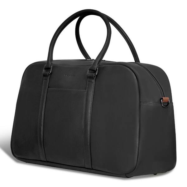 CHAMPS Onyx Collection 20 in., Black Leather Duffle Bag Backpack