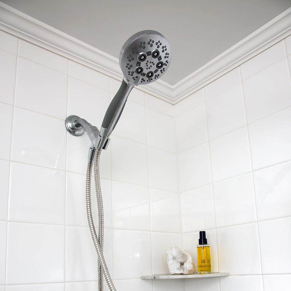 Polished Chrome Multi-Function Handheld Shower Head with 5 Settings