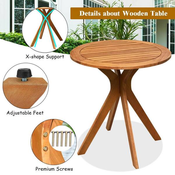 solid wood bistro table