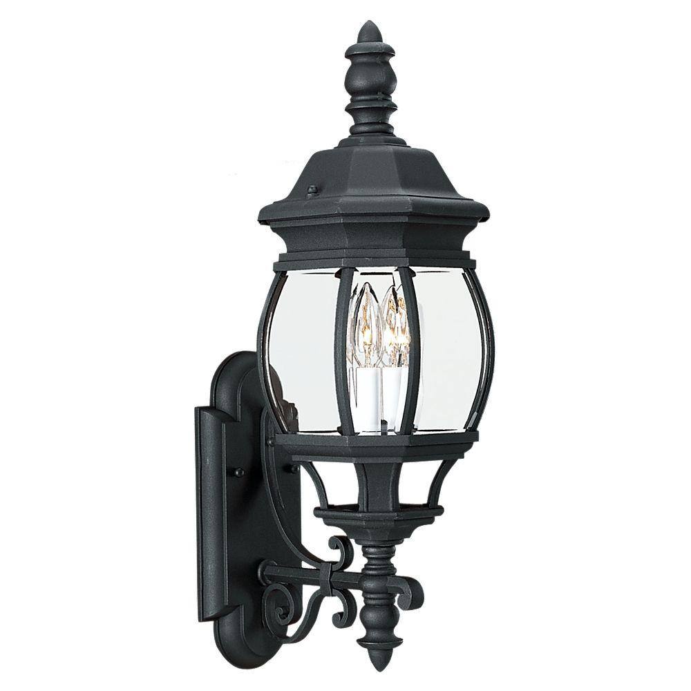 Wynfield 2-Light Black Outdoor 23.5 in. Wall Lantern Sconce