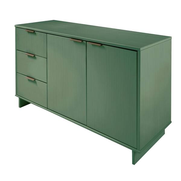 Manhattan Comfort Granville Modern Sage Green MDF Wood 55.04 in. Sideboard  with 3-Storage Shelves and 3-Drawers SB-5003 - The Home Depot