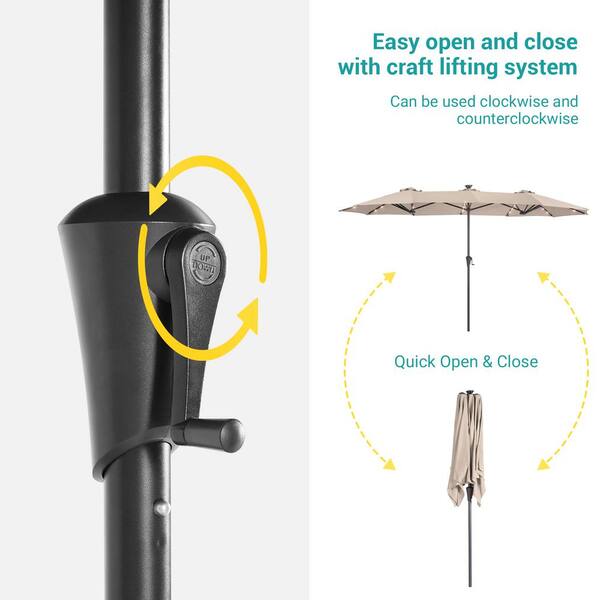 Sonkuki 13 ft. x 7.2 ft. Steel Solar-Powered Double-Sided