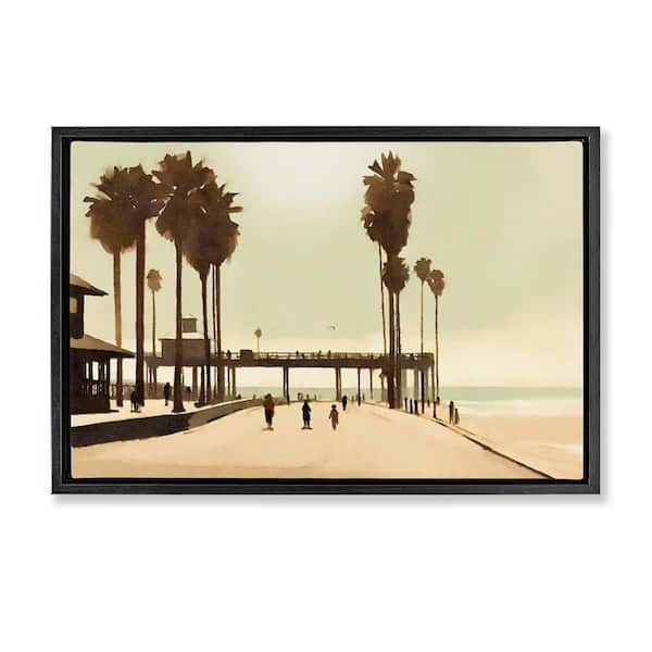 Stupell Industries Tropical Beach Walkway by Noah Bay Black Floater Frame Nature Graphic Art Print 21 in. x 31 in.