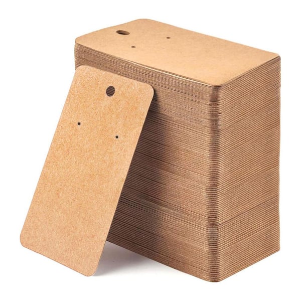 Unbranded Earring Card Holder 256 Pack Kraft Paper Tags 3.5 x 2 in. for DIY Ear Studs and Earrings Display Brown